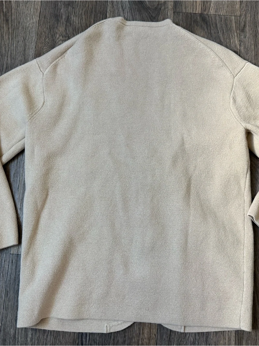 J. Crew Neutral Beige V-Neck Gold Button Cardigan Sweater 100% Cotton Fall S